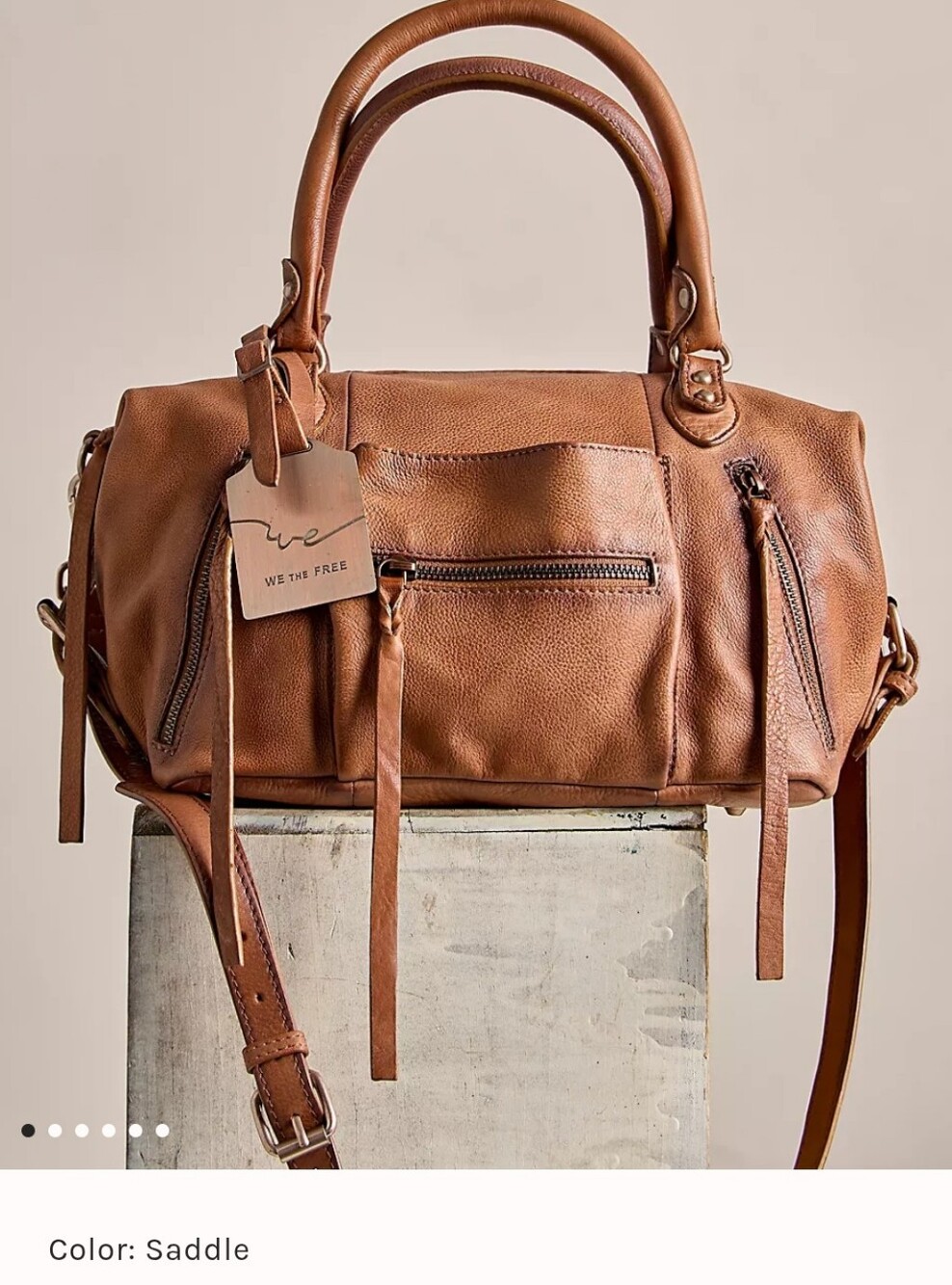 FREE PEOPLE EMERSON BAG Leather Satchel Handbag